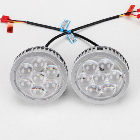 Set 2 proiectore LED 3" pentru faza lunga auto / moto cu lumina de zi DRL 35W, 12V, 3000Lm - i6 [1]