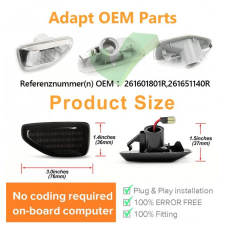 Set 2 Semnalizari Aripa Dinamice Dacia Duster 2, Logan 2, Sandero 2 - SLD-1 [3]