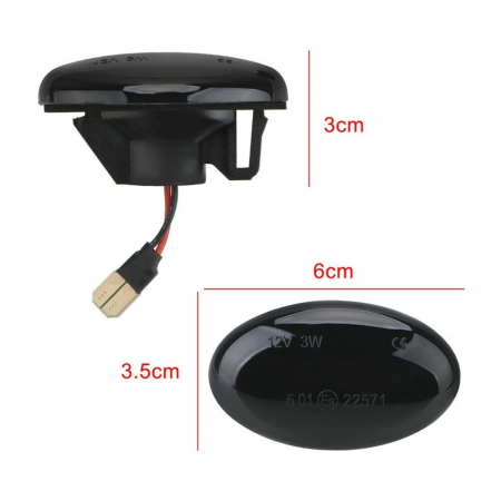 Proiectoare, Lampi & Leduri - Set 2 Semnalizari Aripa LED Dinamice Secventiale pentru Smart ForTwo W450, W452 - D0341-S