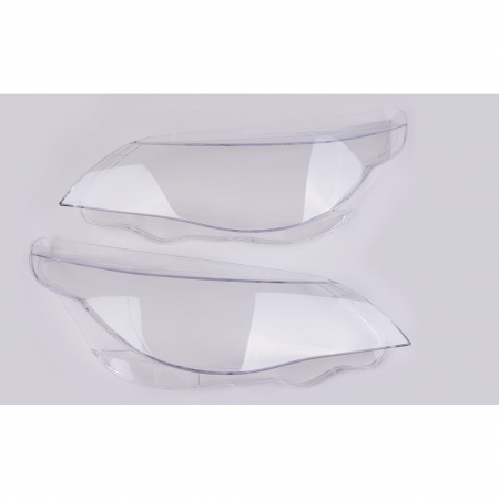 Proiectoare, Lampi & Leduri - Set 2 sticle faruri pentru BMW Seria 5 E60, E61 far cu Halogen H7 sau Xenon fara adaptiv (2004 - 2010) - HB045