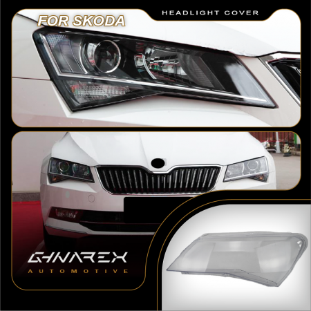 Proiectoare, Lampi & Leduri - Set 2 sticle faruri pentru Skoda Superb 3 (2016 - 2019) - HS011