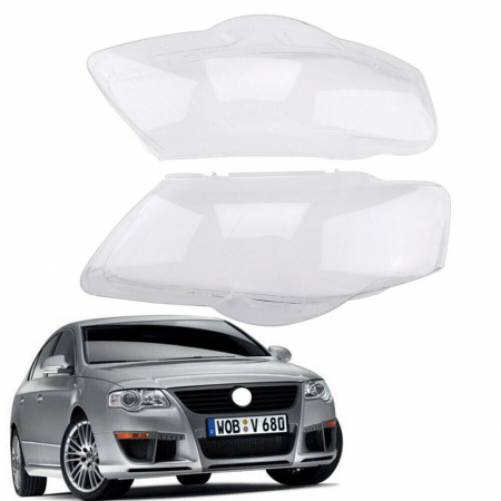 Proiectoare, Lampi & Leduri - Set 2 sticle faruri pentru Volkswagen Passat B6 2005 - 2010 - HV002