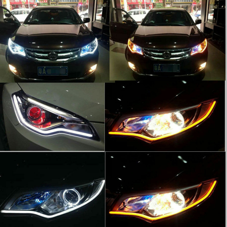 Set 2 x Lumini de zi cu semnalizare tip Tub Neon Flexibil 45 cm [1]