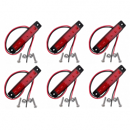 Set 6 Lampi gabarit auto cu LED 12V lumina Rosie LG-6SMD-12V-ROSU [4]