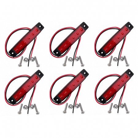 Set 6 Lampi gabarit auto cu LED 24V lumina Rosie LG-6SMD-24V-ROSU [4]