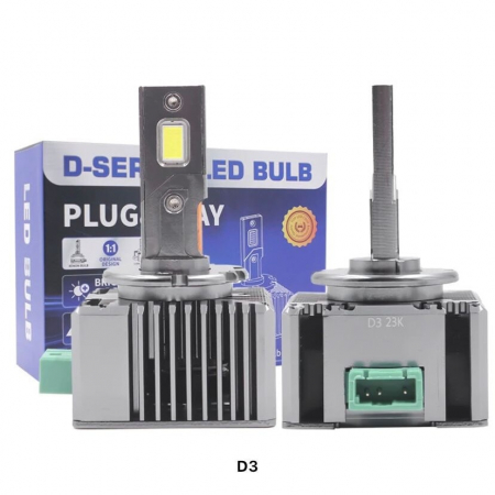 Proiectoare, Lampi & Leduri - Set de 2 becuri conversie hid-led, D3S, 70W, 15000lm, CSP, Canbus, Miez Cupru, Radiator Aluminiu, Premium