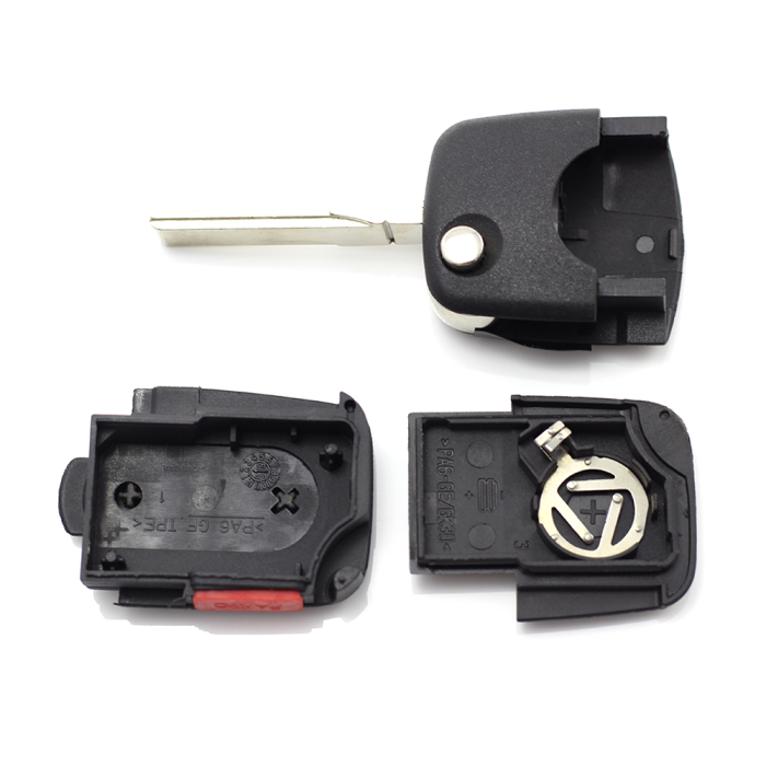 Audi - carcasă cheie tip briceag cu 2+1 butoane (1 buton de panică) și baterie 1616 - CARGUARD [3]