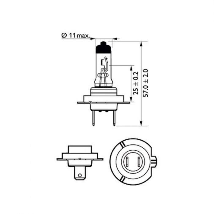 Bec Far H7 55W 12V X-Treme Vision Pro150 (Blister) Philips [3]