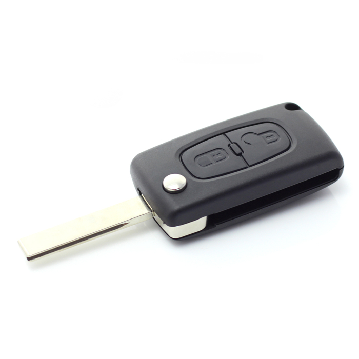 Citroen / Peugeot 407 - Carcasa tip cheie briceag cu 2 butoane, lama HU83-SH2 fara suport baterie [3]