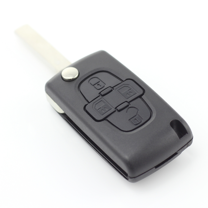 Citroen / Peugeot - Carcasa tip cheie briceag cu 4 butoane, fara suport baterie, lama tip HU83-SH4 [6]