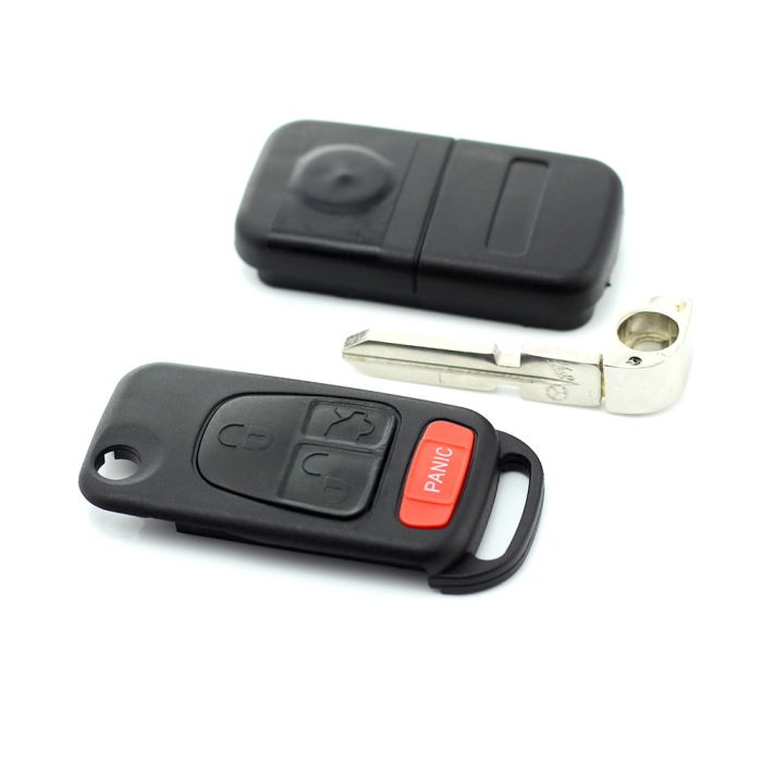 Mercedes Benz - Carcasa tip cheie briceag cu 3 butoane, buton panica, lama 4 "piste" [2]