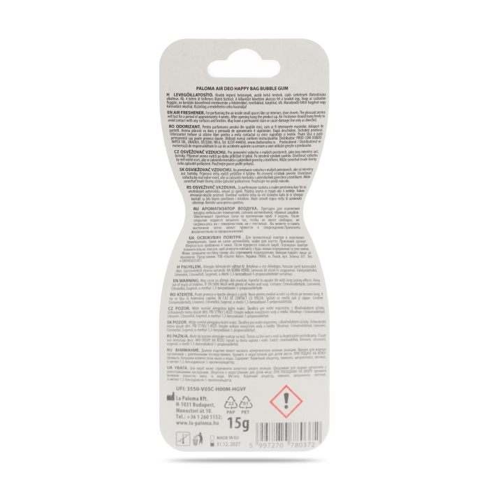 Odorizant auto Paloma Happy Bag Bubble Gum [2]