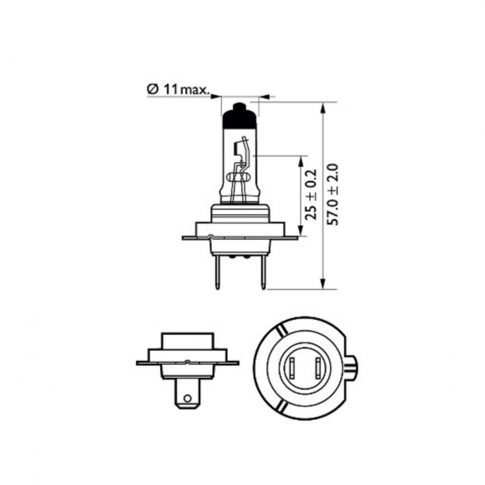 Set 2 Becuri Far H7 55W 12V Racing Vision GT200 Philips [3]
