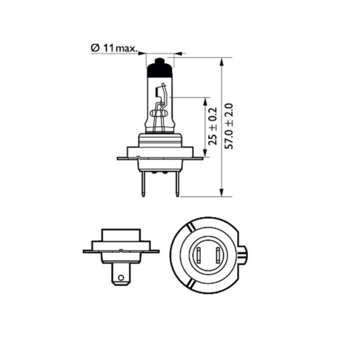 Set 2 Becuri Far H7 55W 12V X-treme Vision Pro150 Philips [3]