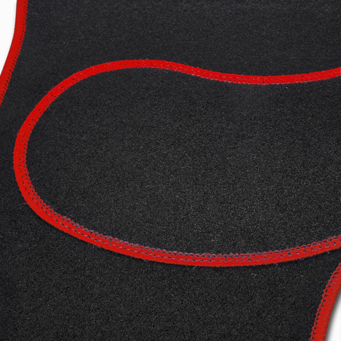 Set covorașe auto textile universale Carguard 64 x 44 cm | 44 x 29 cm - negru - roșu [4]