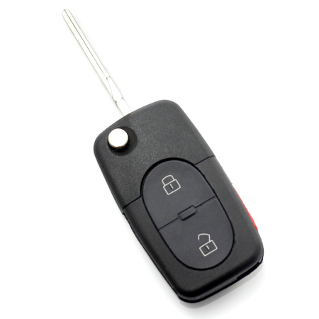Audi, Volkswagen, Seat, Skoda - Audi - carcasă cheie tip briceag cu 2+1 butoane (1 buton de panică) și baterie 1616 - CARGUARD