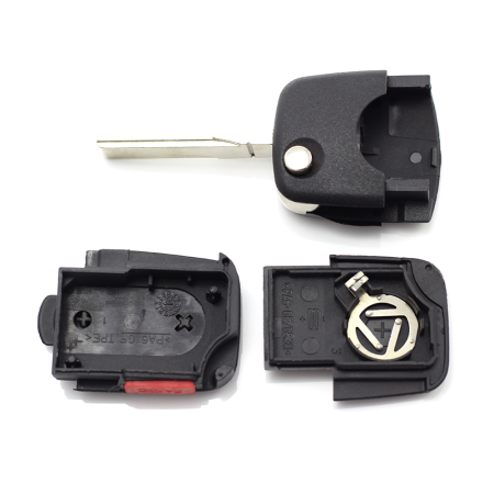Audi - carcasă cheie tip briceag cu 2+1 butoane (1 buton de panică) și baterie 1616 - CARGUARD [2]