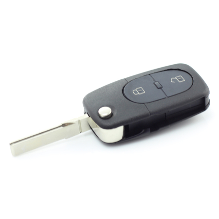 Audi - carcasă cheie tip briceag cu 2+1 butoane (1 buton de panică) și baterie 1616 - CARGUARD [5]