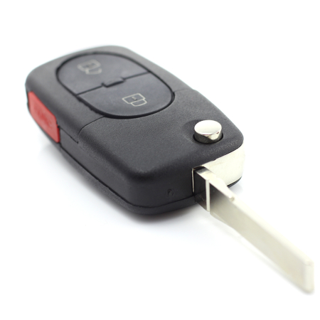 Audi - carcasă cheie tip briceag cu 2+1 butoane (1 buton de panică) și baterie 1616 - CARGUARD [1]