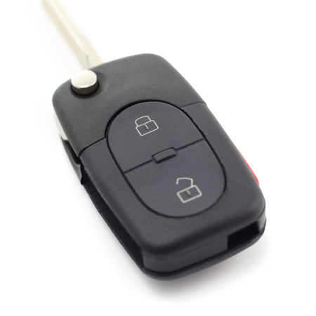 Audi - carcasă cheie tip briceag cu 2+1 butoane (1 buton de panică) și baterie 1616 - CARGUARD [6]