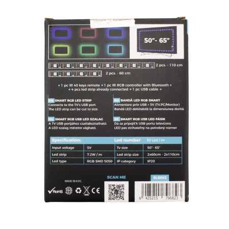 Bandă LED SMART -  pentru iluminare fundal TV, 50"-65" - SunShine [9]