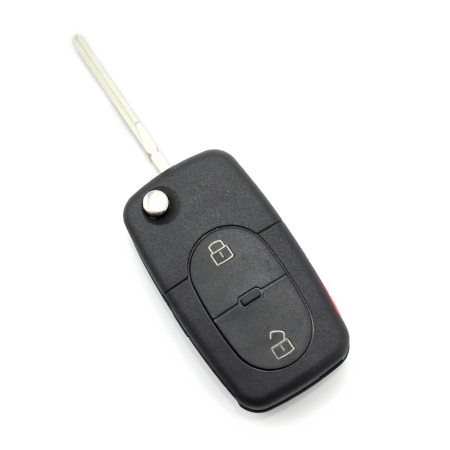 CARGUARD - Audi - carcasă cheie tip briceag, 2+1 butoane, cu buton panică și baterie CR 2032 [1]