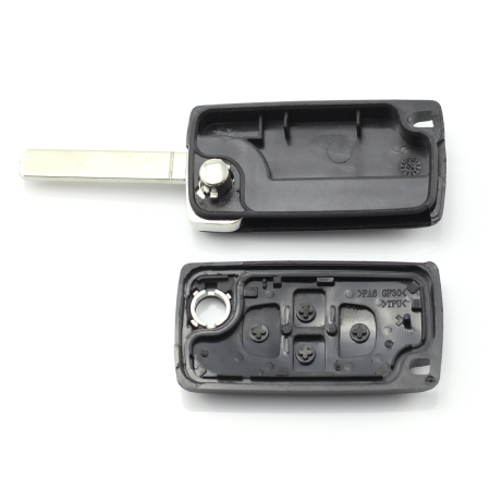 Citroen / Peugeot - Carcasa tip cheie briceag cu 4 butoane, fara suport baterie, lama tip HU83-SH4 [1]