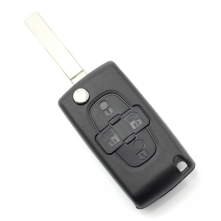 Carcase de chei OEM - Citroen / Peugeot - Carcasa tip cheie briceag cu 4 butoane, fara suport baterie, lama tip HU83-SH4