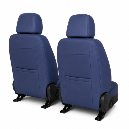 Huse auto premium 5 locuri Carguard Deluxe piele ecologică perforată - albastru inchis - negru [6]