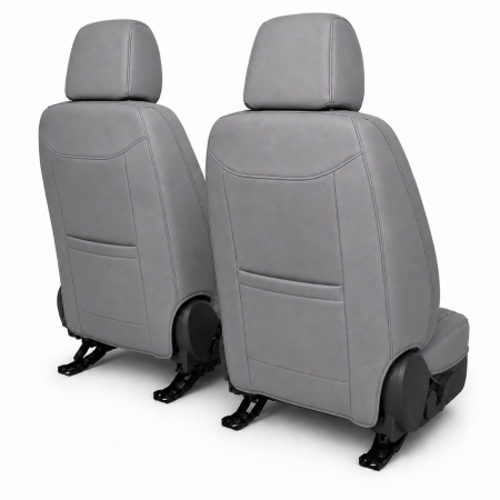 Huse auto premium 5 locuri Carguard Deluxe piele ecologică perforată - gri - negru [6]