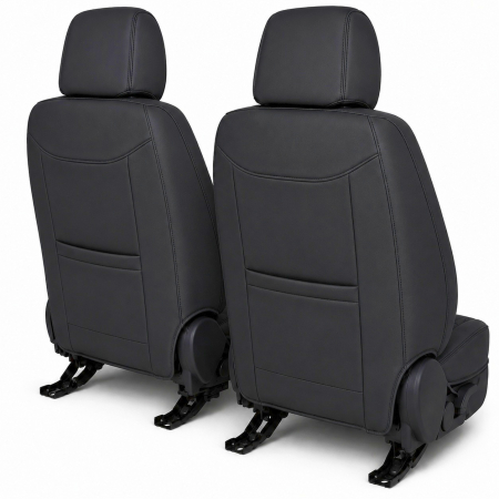 Huse auto premium 5 locuri Carguard Deluxe piele ecologică perforată - negru [6]