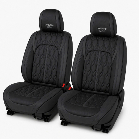 Huse auto premium 5 locuri Carguard Deluxe piele ecologică perforată - negru [1]