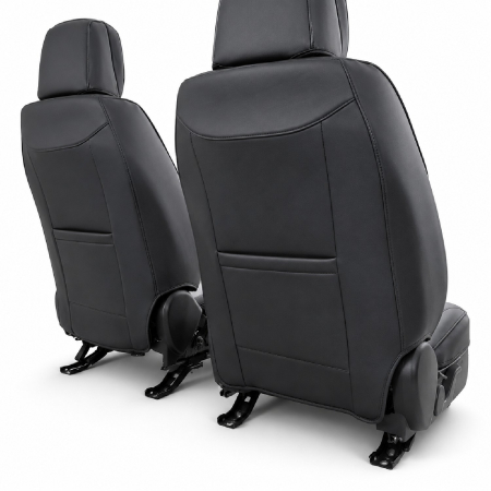 Huse auto premium 5 locuri Carguard Deluxe piele ecologică perforată - negru - crem [6]