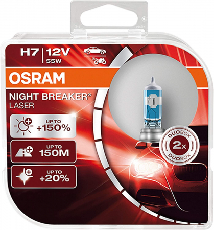 H7 - Set 2 becuri halogen H7 Osram Night Breaker Laser NextGen +150%
