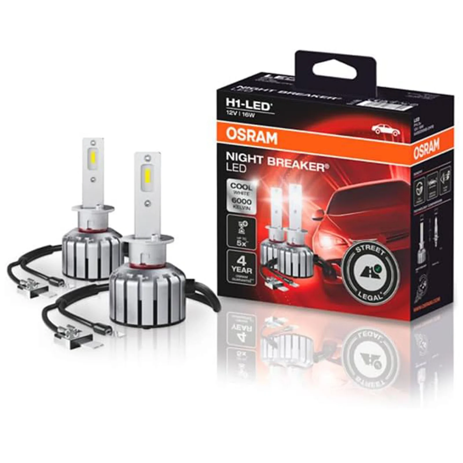 H7 - Set 2 H1 Osram Night Breaker LED omologare RAR Street Legal +230%