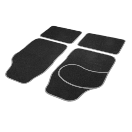 Huse - Set covorașe auto textile universale Carguard 64 x 44 cm | 44 x 29 cm - negru - gri