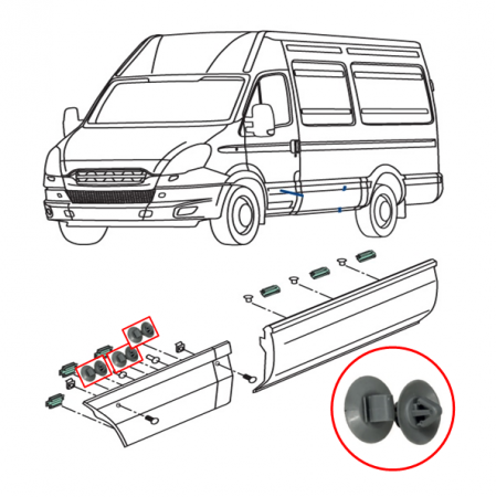Iveco Daily V an  2011-2014 - Agrafa Fixare Elemente M5 Iveco Daily V ( an 08.2011 - 03.2014 )