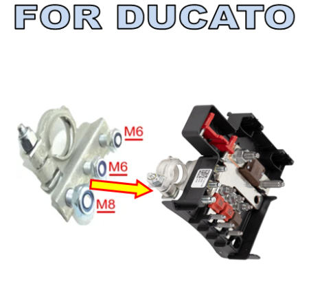 Citroen Jumper, Fiat Ducato, Peugeot Boxer - Borna Acumulator ( + ) Fiat Ducato Fara Panou Sigurante an 07.2006 - 06.2014