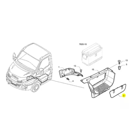 Capac Baterie Scara Cabina Iveco Daily an 03.2014 - 01.2019 [4]