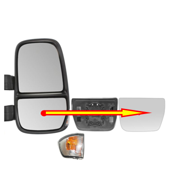 Iveco Daily V an  2011-2014 - Oglinda Geam Dreapta Jos Iveco Daily V an 08.2011 - 03.2014
