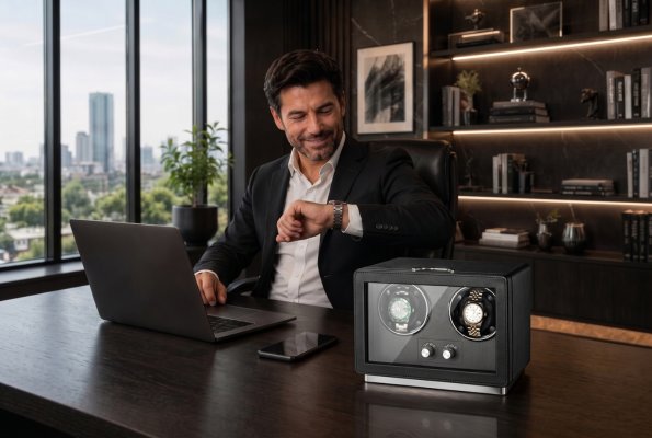 Watch Winder Premium intr-un birou elegant