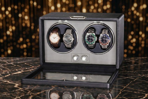 Watch Winder Premium cu patru ceasuri automate, vedere de aproape