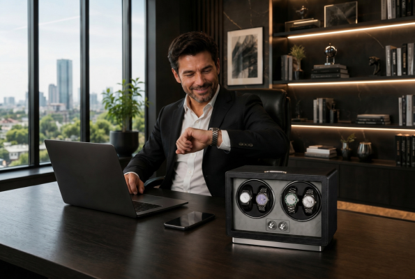 Watch Winder Premium într-un birou elegant