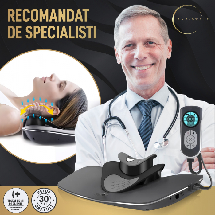 Aparat Masaj Cervical, Amelioreaza Durerile Cervicale, Relaxeaza Musculatura Umeri si Spate, Sistem de Masat Infrarosu, Acupunctura, TENS, EMS, Functie Incalzire, 12 Nivele de Intensitate, Gri [4]