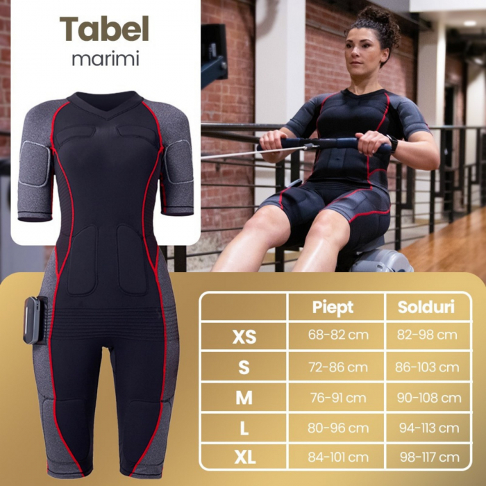 Costum EMS wireless, de dama, pentru tonifiere musculară și fitness, Ava-Stars, echipament cu electrostimulare pentru exerciții, mărimea L [7]