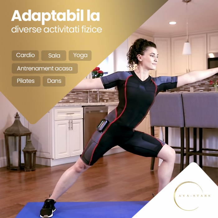 Costum EMS wireless, de dama, pentru tonifiere musculară și fitness, Ava-Stars, echipament cu electrostimulare pentru exerciții, mărimea L [5]