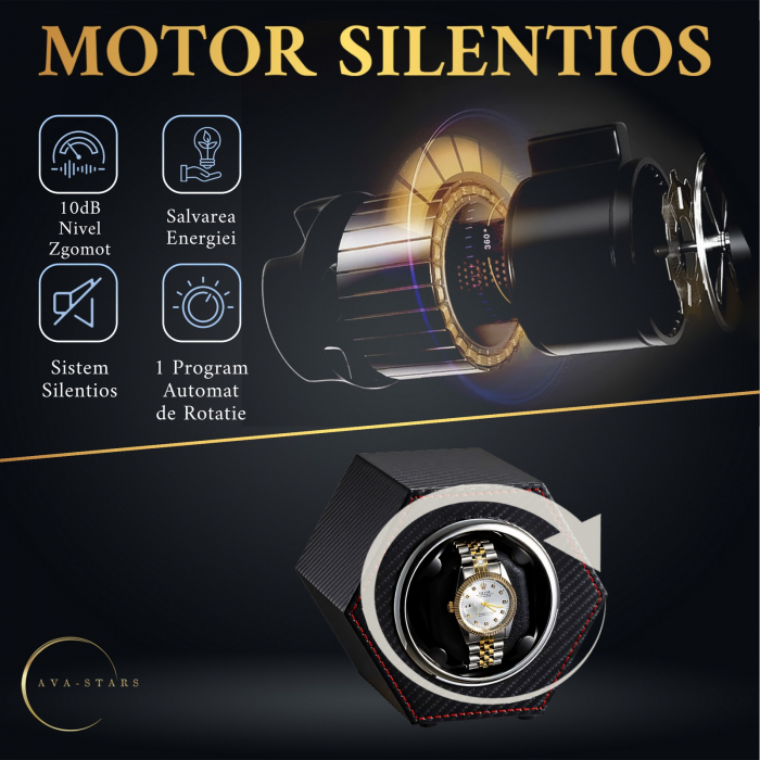 Cutie intors ceas automatic, Luxury 1, Ava-Stars ®, Interior si Exterior din Piele [8]