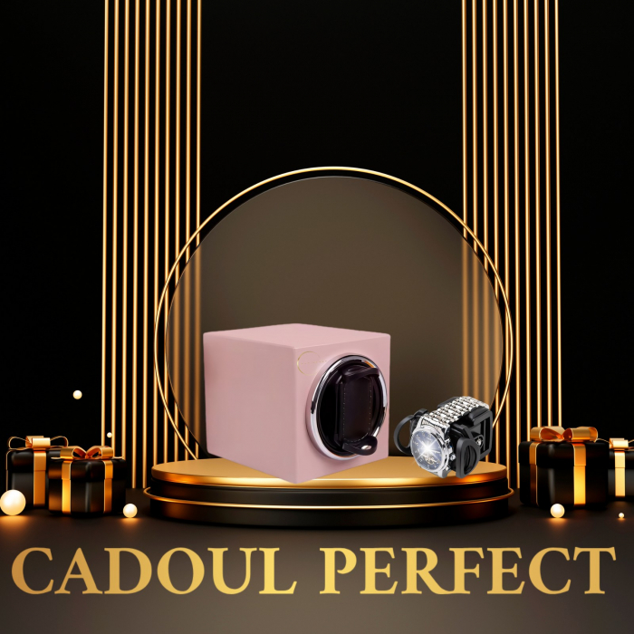 Cutie intors ceas automatic, Luxury F1, 12, 5X11X11cm, Motor Silentios, Lemn [9]