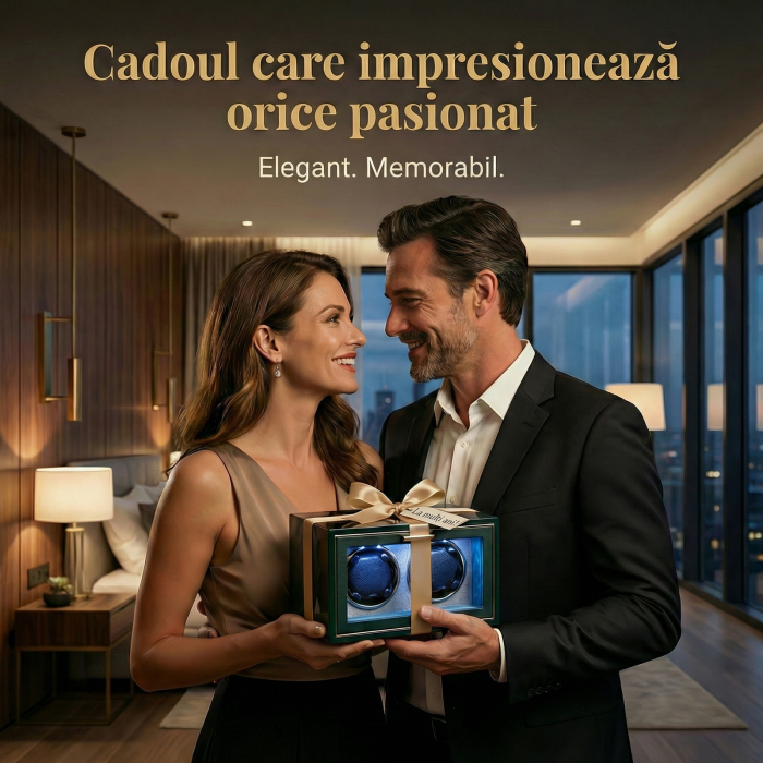 Cutie Intors Ceasuri Automate, Watch Winder Premium W165, 4 Programe, Lumini LED, Exterior din Lemn, Interior Catifea, Alimentare la Priza [5]