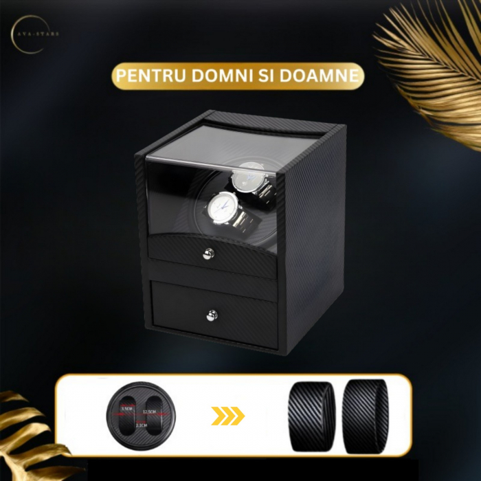 Cutie intors ceasuri automatice, 1 slot pentru 2 ceasuri automatice si Sertar Interior [5]